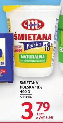Śmietana Polska 18% Mlekovita promocja w Selgros
