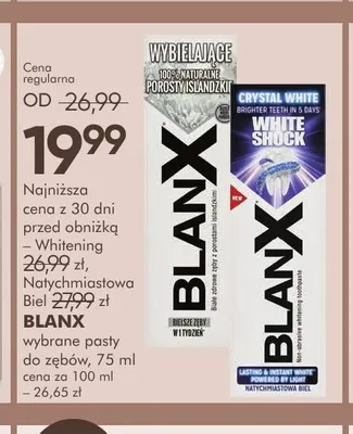 Pasty do zębów BlanX promocja w Super-Pharm
