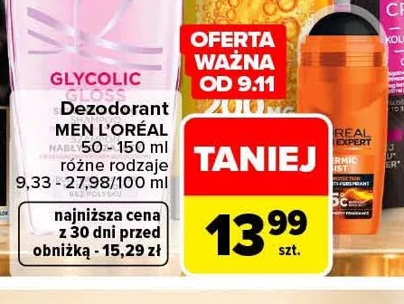 Dezodorant Men L'Oréal L'Oréal Paris promocja w Carrefour