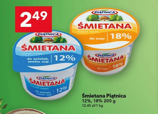 Śmietana Piątnica 12% promocja w LEWIATAN