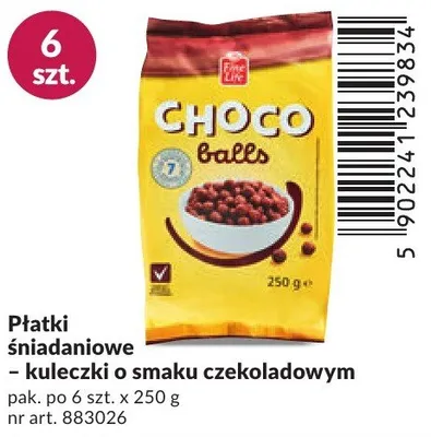 Płatki śniadaniowe kuleczki o smaku czekoladowym Choco balls promocja w Makro