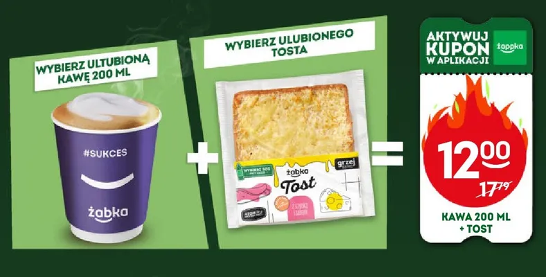Zestaw kawa 200 ml + tost Żabka promocja w Żabka