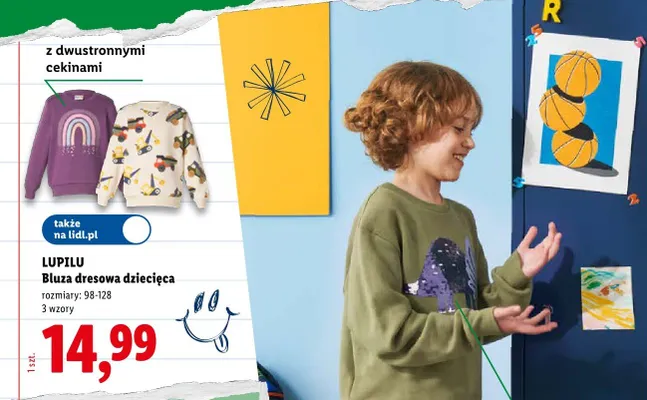 Bluza dresowa dziecięca Lupilu promocja w Lidl