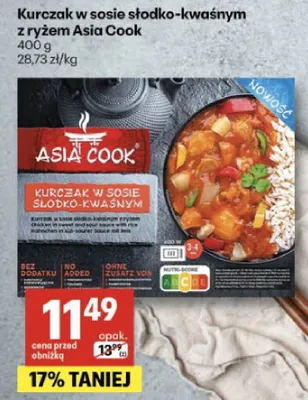Kurczak w sosie słodko-kwaśnym z ryżem promocja w Delikatesy Centrum