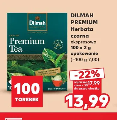 Herbata czarna ekspresowa Dilmah Premium Tea promocja w Kaufland