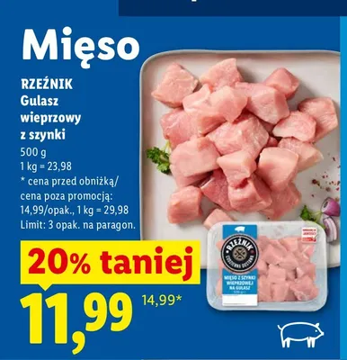 Gulasz wieprzowy z szynki Rzeźnik promocja w Lidl
