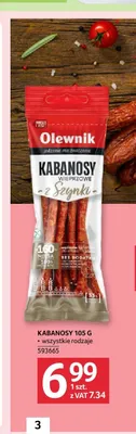 Kabanosy wieprzowe z szynki Olewnik promocja w Selgros