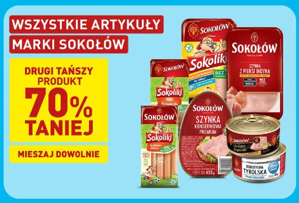 Szynka konserwowa premium Sokołów 455g promocja w Aldi