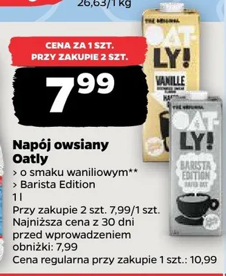 Napój owsiany o smaku waniliowym Barista Edition promocja w Netto