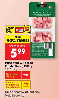 Pancetta w kostce promocja w Biedronka