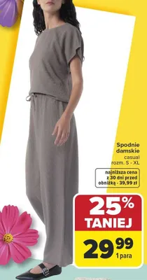Spodnie damskie casual promocja w Carrefour