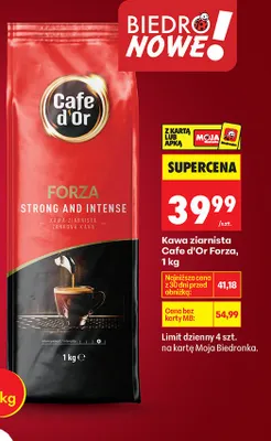 Kawa ziarnista Cafe d'Or Forza 1 kg promocja w Biedronka