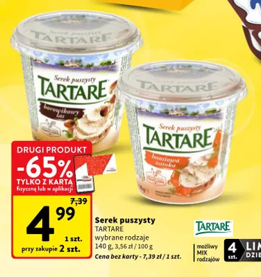 Serek puszysty Tartare borowikowy las promocja w Intermarche