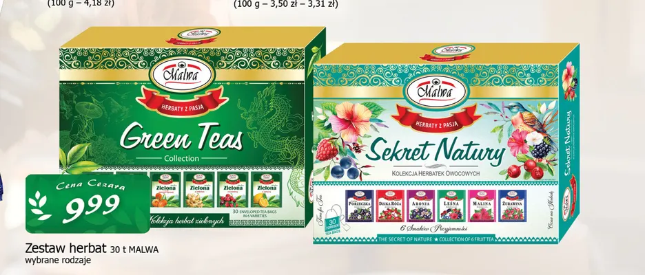 Zestaw herbat Green Teas Malwa promocja w CEZAR Delikatesy