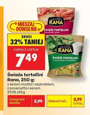 Świeże tortellini Rana z serem ricotta i szpinakiem promocja w Biedronka