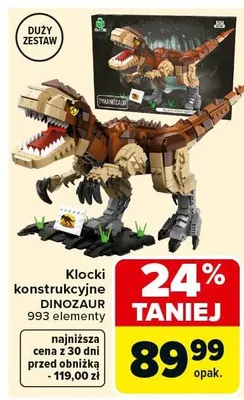 Klocki konstrukcyjne Dinozaur 993 elementy promocja w Carrefour