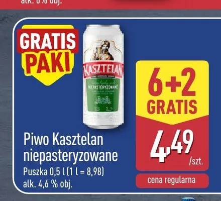 Piwo Kasztelan niepasteryzowane promocja w Aldi