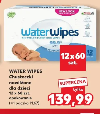 Chusteczki nawilżane dla dzieci WaterWipes 12-pak promocja w Kaufland