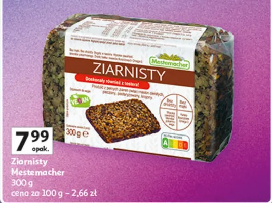 Ziarnisty chlebek z nasion i błonnikiem promocja w Auchan