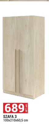 Szafa 3 100x210x60,5 cm Braga promocja w Merkury Market