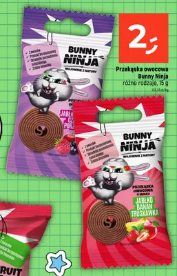 Przekąska owocowa Bunny Ninja jabłko czarna porzeczka promocja w Dealz