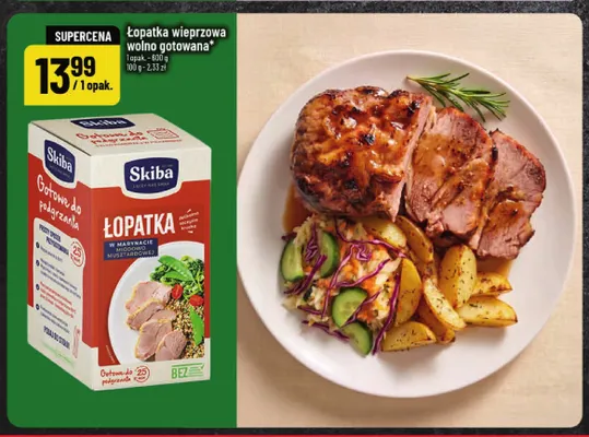 Łopatka wieprzowa wolno gotowana w marynacie miodowo-musztardowej Skiba promocja w POLOmarket