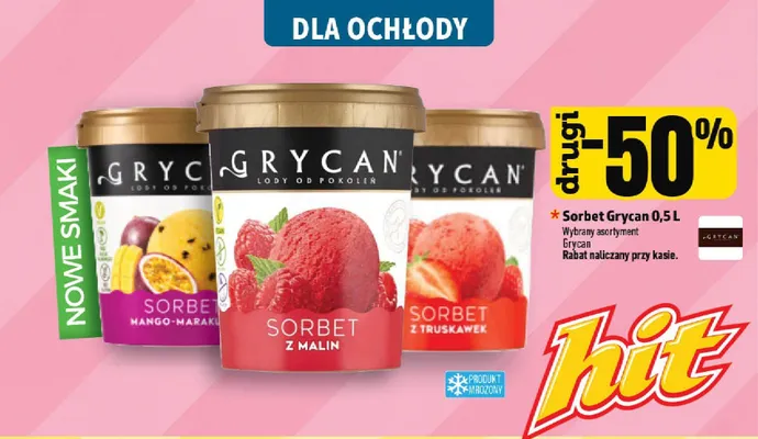 Sorbet Grycan mango-marakuja promocja w TOPAZ