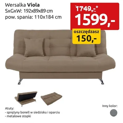 Wersalka Viola promocja w Black Red White