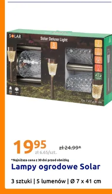 Lampy ogrodowe Solar Deluxe Light promocja w Action