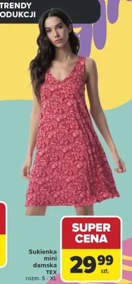 Sukienka mini damska TEX rozm. S-XL promocja w Carrefour