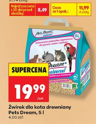 Żwirek dla kota drewniany promocja w Biedronka