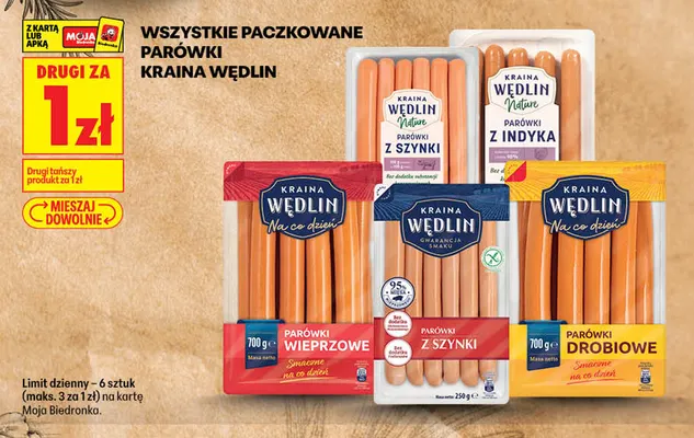 Parówki z indyka Kraina Wędlin Nature promocja w Biedronka