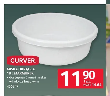 Miska okrągła 18 l Marmurek Curver promocja w Selgros