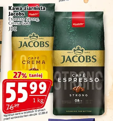 Kawa ziarnista Jacobs Espresso Strong promocja w Prim Market