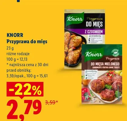 Przyprawa do mięs z czosnkiem Knorr promocja w Lidl