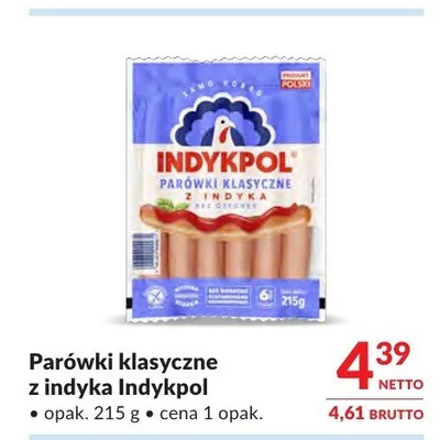 Parówki klasyczne z indyka Indykpol promocja w Makro