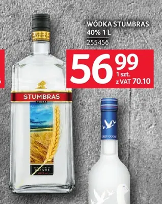 Wódka Stumbras 40% promocja w Selgros