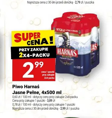 Piwo Harnaś 4-pak 500 ml promocja w Twój Market