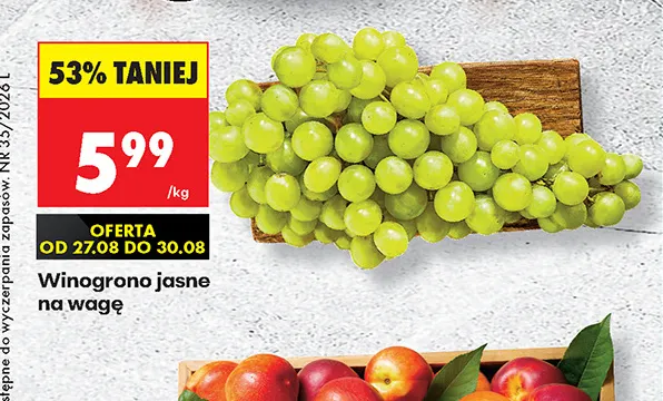 Winogrona jasne promocja w Biedronka