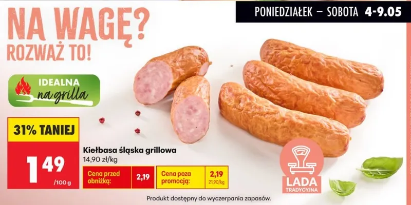 Kiełbasa śląska grillowa promocja w Biedronka