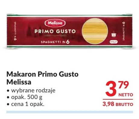 Makaron Primo Gusto Melissa promocja w Makro