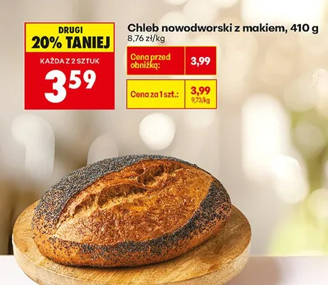 Chleb nowodworski z makiem promocja w Biedronka