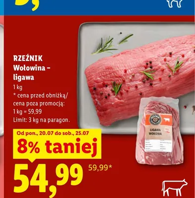 Wołowina ligawa Rzeźnik promocja w Lidl