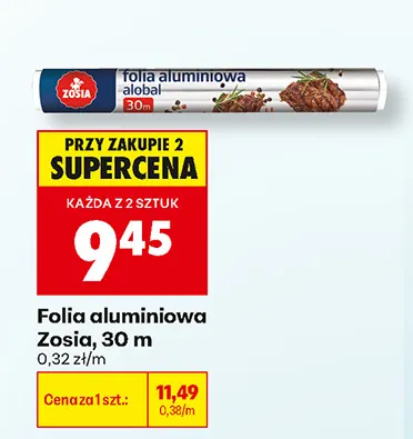 Folia aluminiowa Zosia 30 m promocja w Biedronka