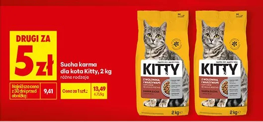 Sucha karma dla kota Kitty promocja w Biedronka