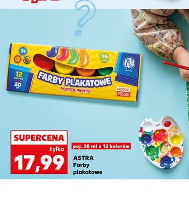 Farby plakatowe Astra 12 kolorów promocja w BACK TO SCHOOL
