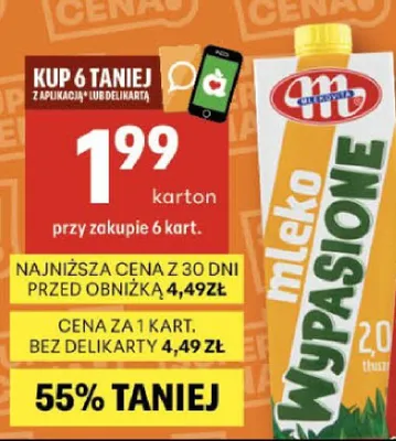 Mleko UHT wypasione promocja w Delikatesy Centrum