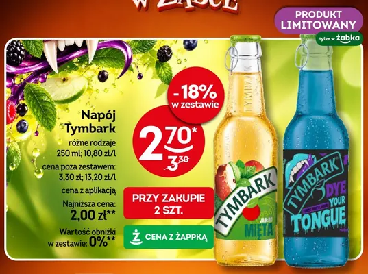 Napój Tymbark jabłko mięta promocja w Żabka