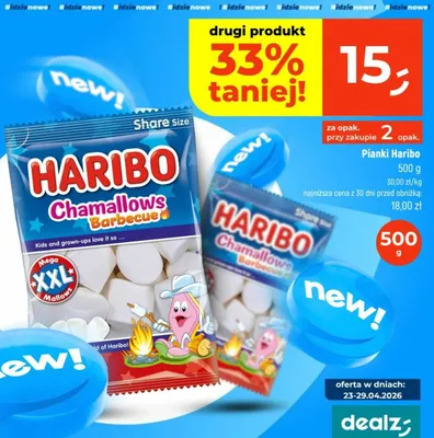 Pianki Haribo Chamallows Barbecue XXL Mallows Share Size promocja w Dealz