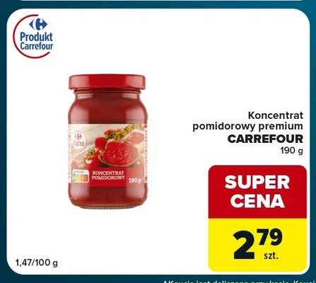 Koncentrat pomidorowy premium Carrefour promocja w Globi